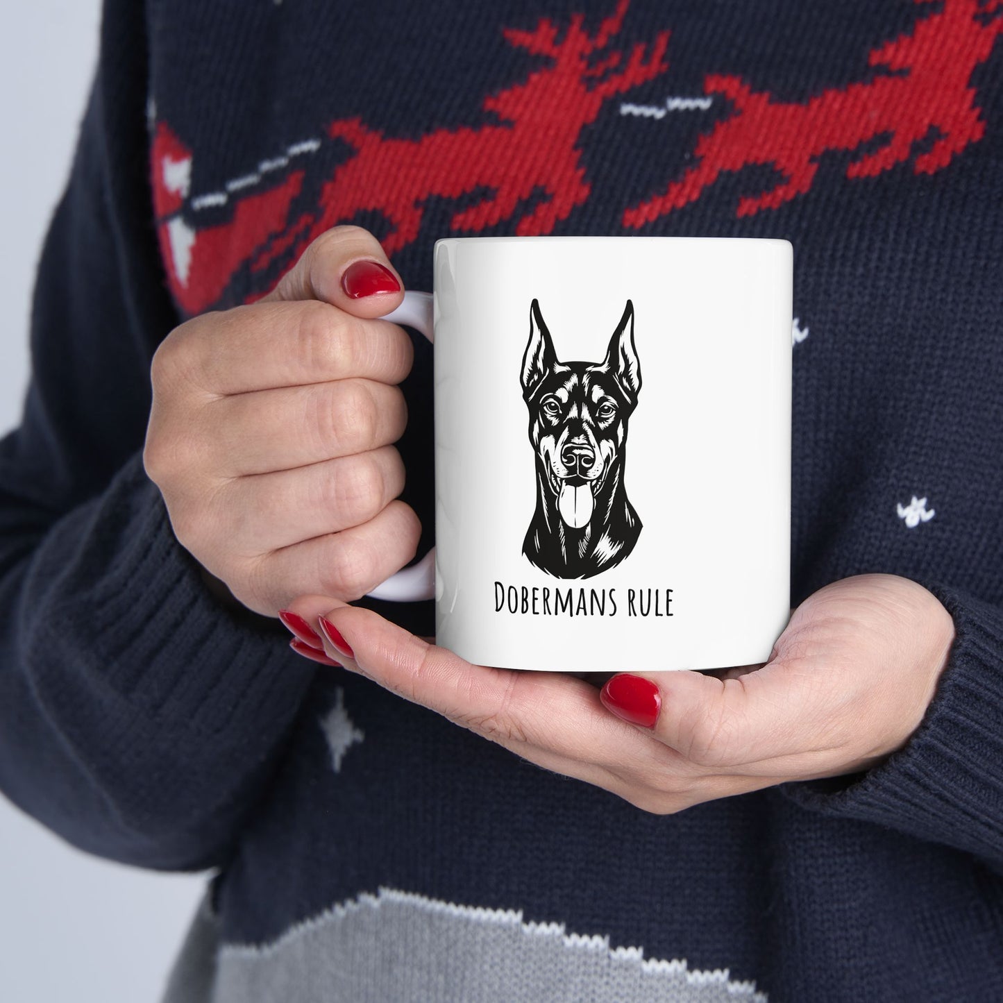Ceramic Mug, (11oz, 15oz) Dobermans Rule