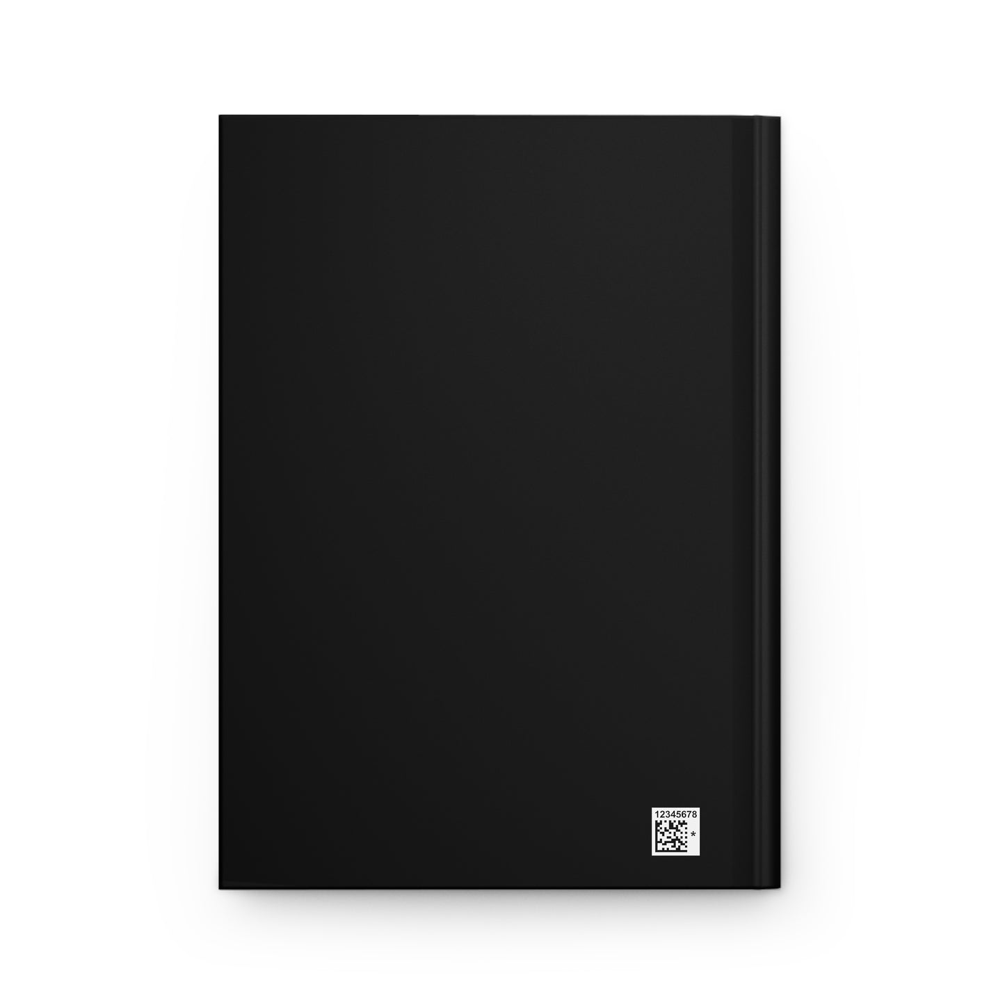 Black notebook with a QR code on a white background