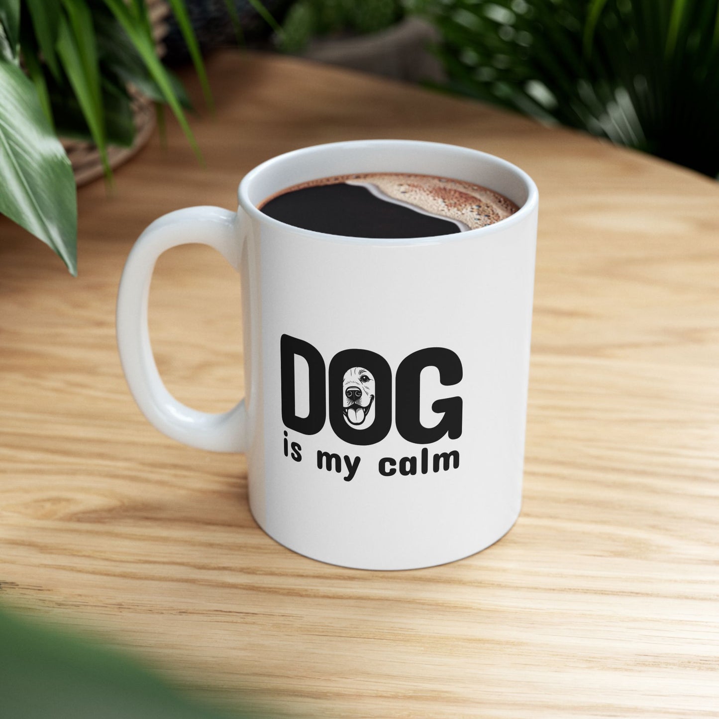 Ceramic Mug, (11oz, 15oz) Dog is my calm