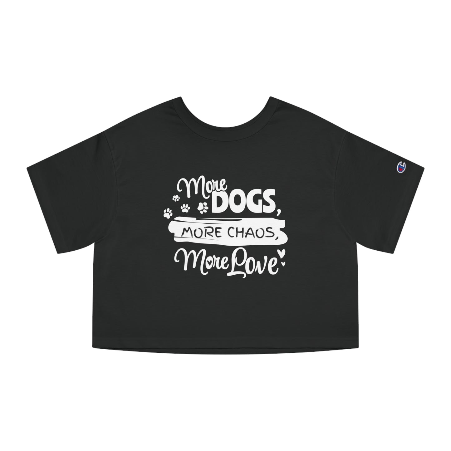 Black t-shirt with white text and graphics on a white background