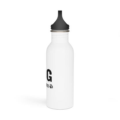 White water bottle with black cap on a white background