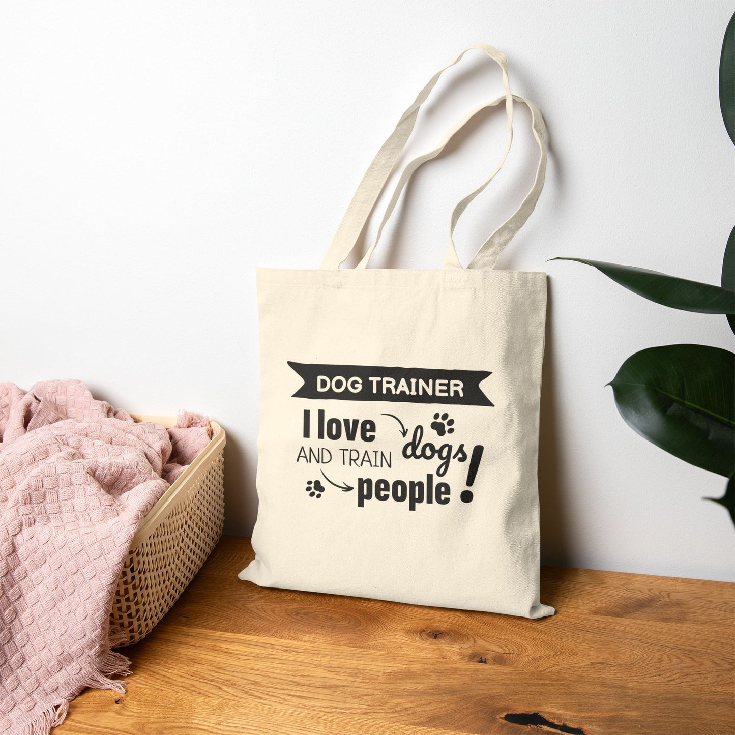 Cotton Canvas Tote Bag Dog Trainer