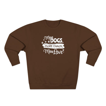 Brown sweatshirt with white text on a white background