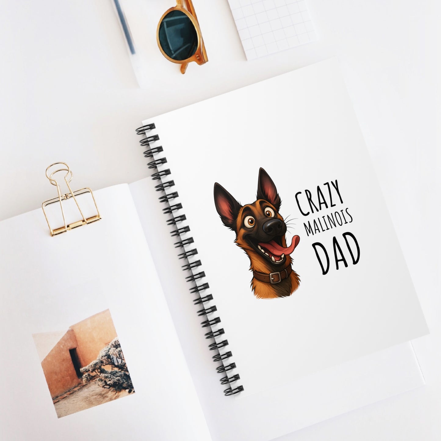 “Crazy Malinois Dad” Spiral Notebook