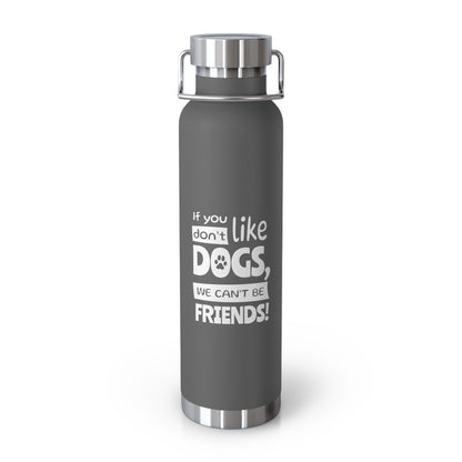 Gray water bottle with text on a white background