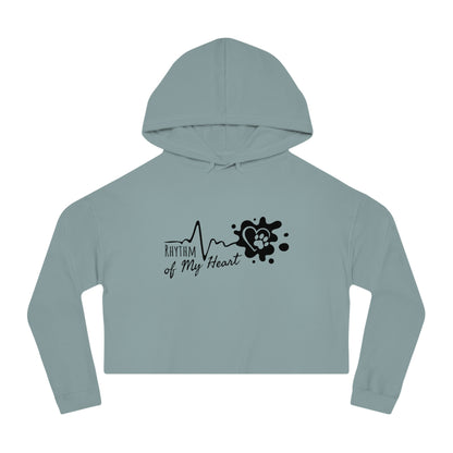 Light blue hoodie with black graphic design on a white background