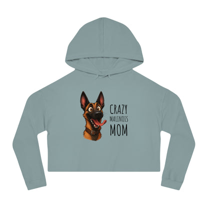 Light blue hoodie with a dog graphic and text on a white background