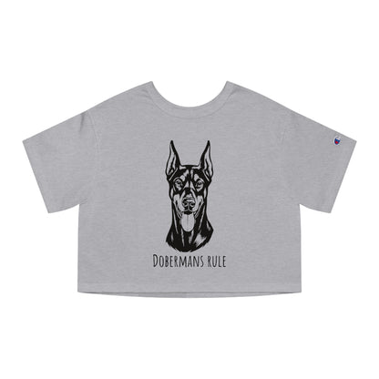 Champion Women's Heritage Cropped T-Shirt Dobermans Rule