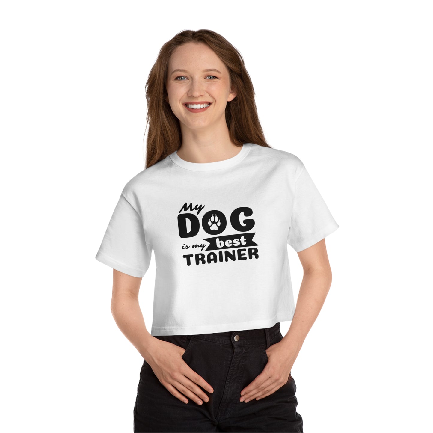 Women’s Heritage Cropped T-Shirt – “My Dog Is My Best Trainer”