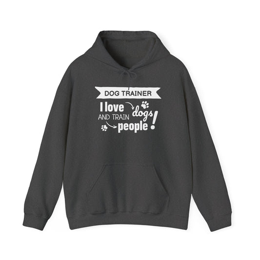 Dark gray hoodie with white text on a white background