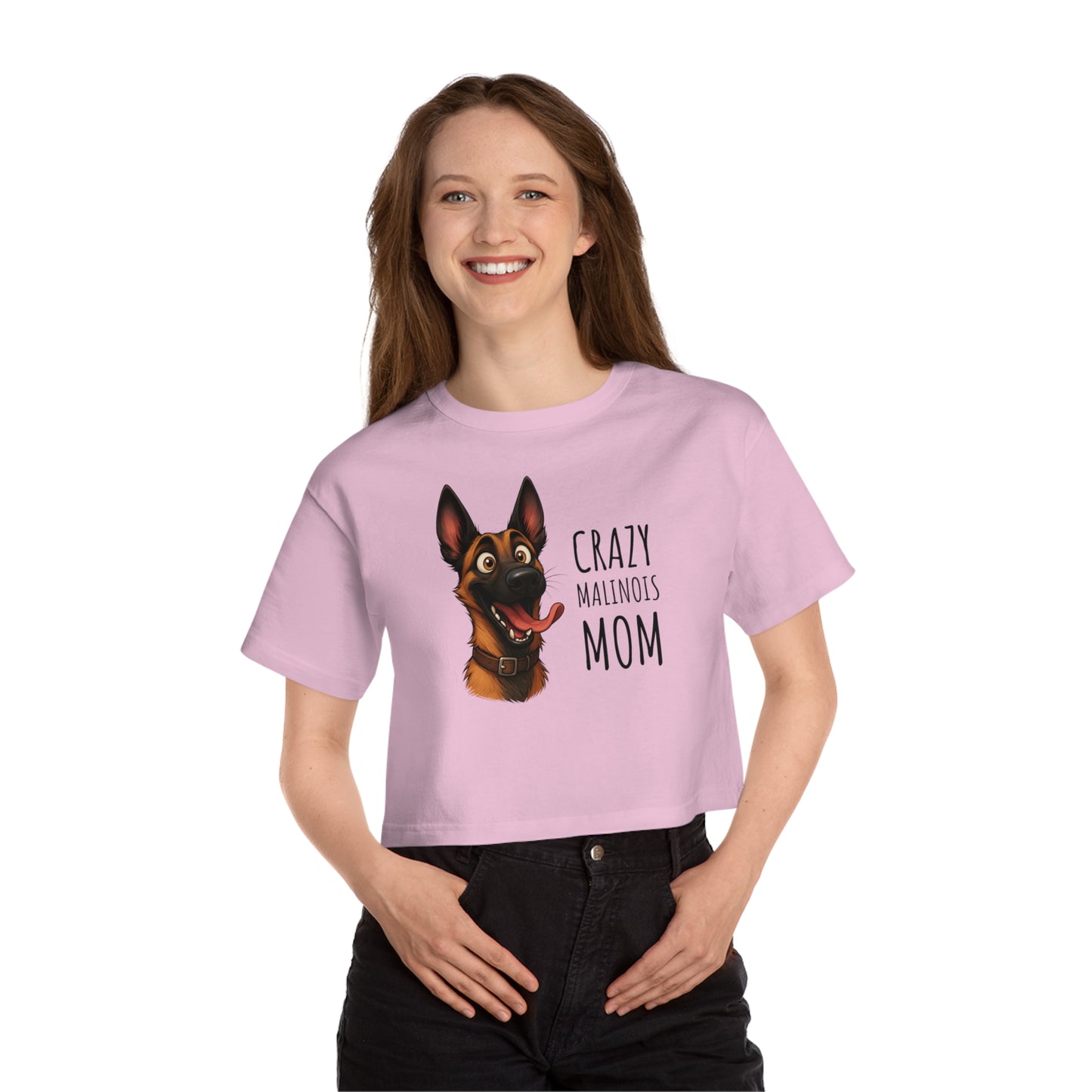 Champion Women's Heritage Cropped T-Shirt Crazy Malinois Mom