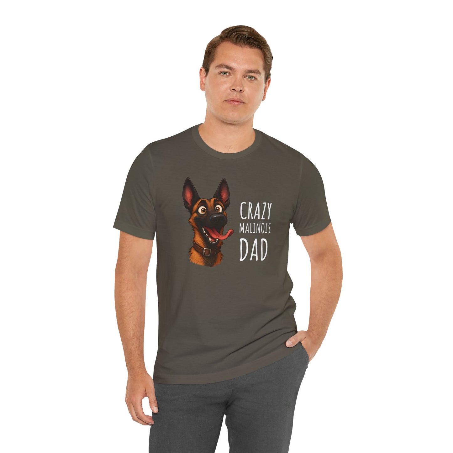 Unisex Jersey Short Sleeve Tee Crazy Malinois Dad