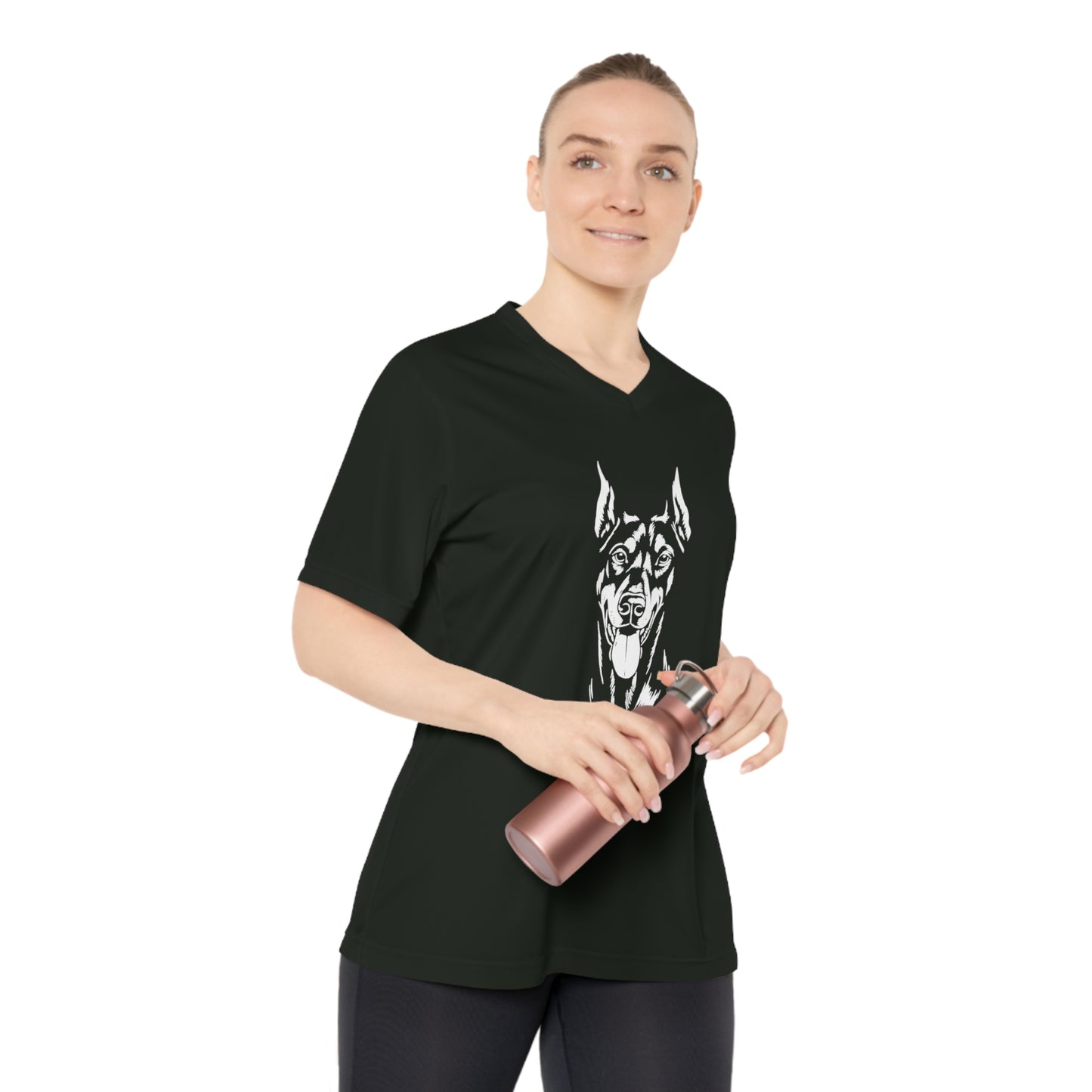 Women's Performance V-Neck T-Shirt Dobermans Rule