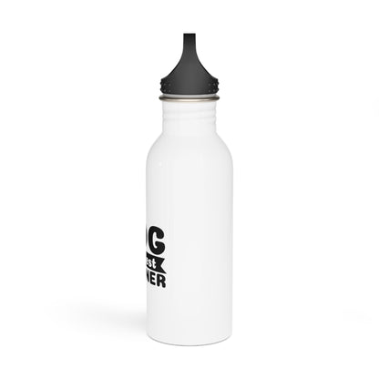 White water bottle with black cap on a white background