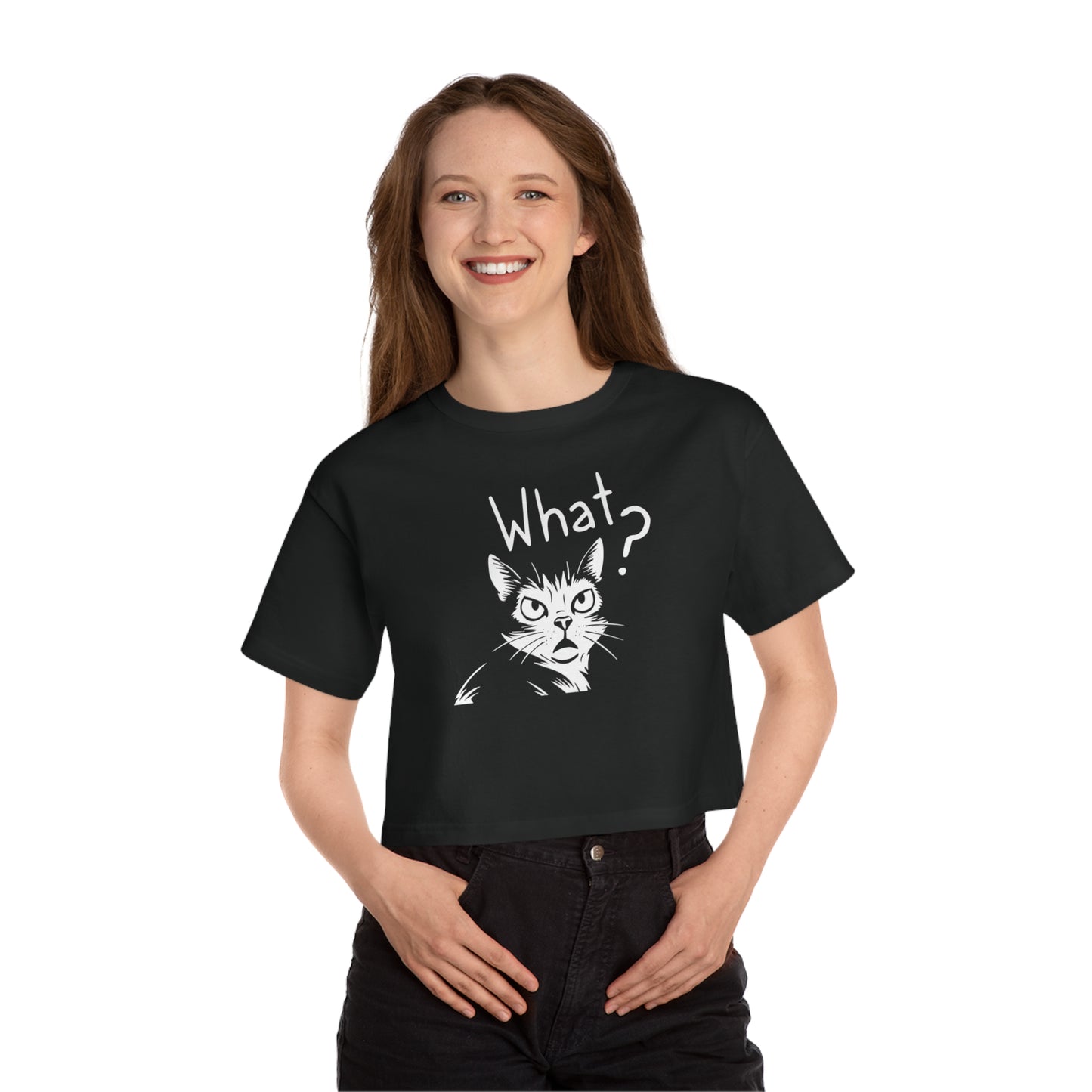 Champion Women's Heritage Cropped T-Shirt What?