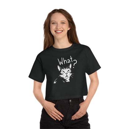 Champion Women's Heritage Cropped T-Shirt What?