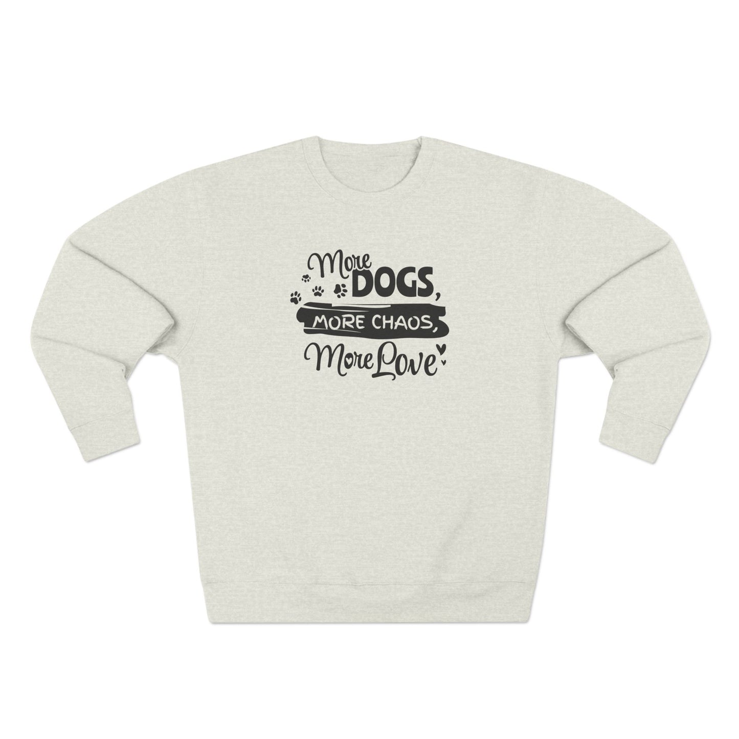 Light gray sweatshirt with black text on a white background