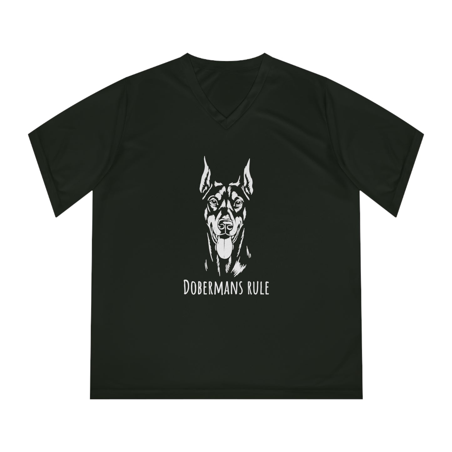Women's Performance V-Neck T-Shirt Dobermans Rule