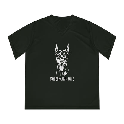 Women's Performance V-Neck T-Shirt Dobermans Rule
