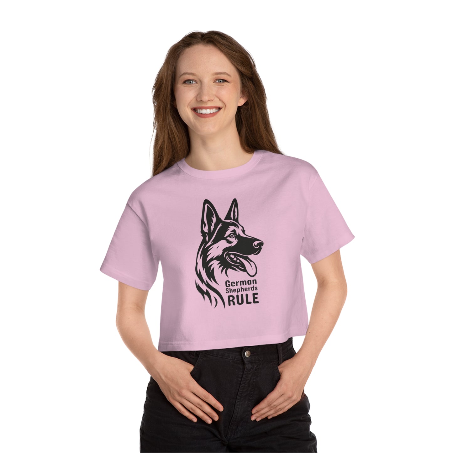 Champion Women's Heritage Cropped T-Shirt German Shepherds Rule