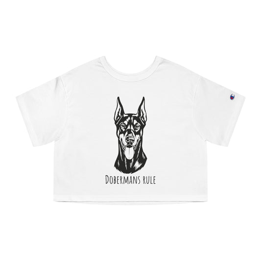 Champion Women's Heritage Cropped T-Shirt Dobermans Rule