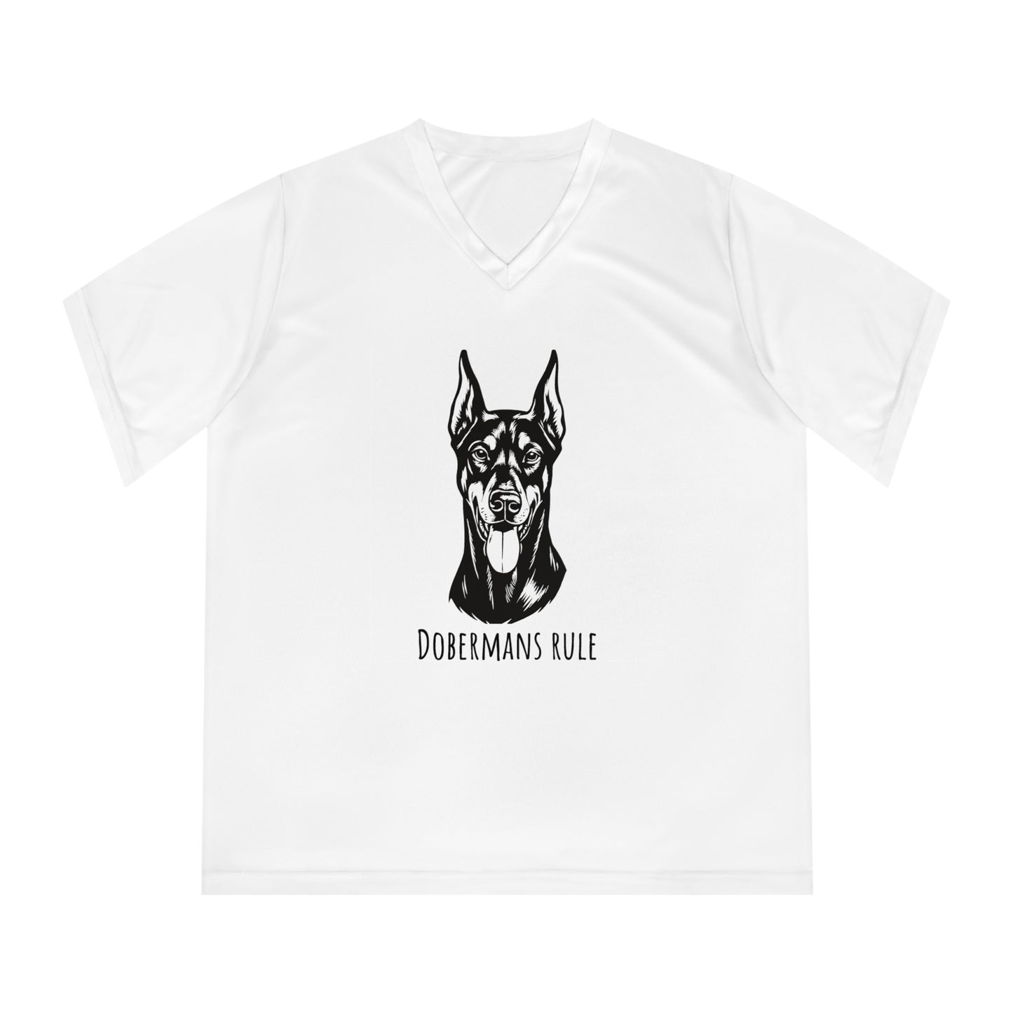 Women's Performance V-Neck T-Shirt Dobermans Rule