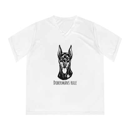 Women's Performance V-Neck T-Shirt Dobermans Rule