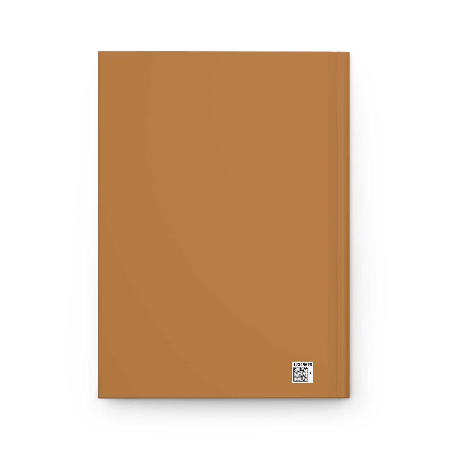 Brown notebook with a QR code on a white background