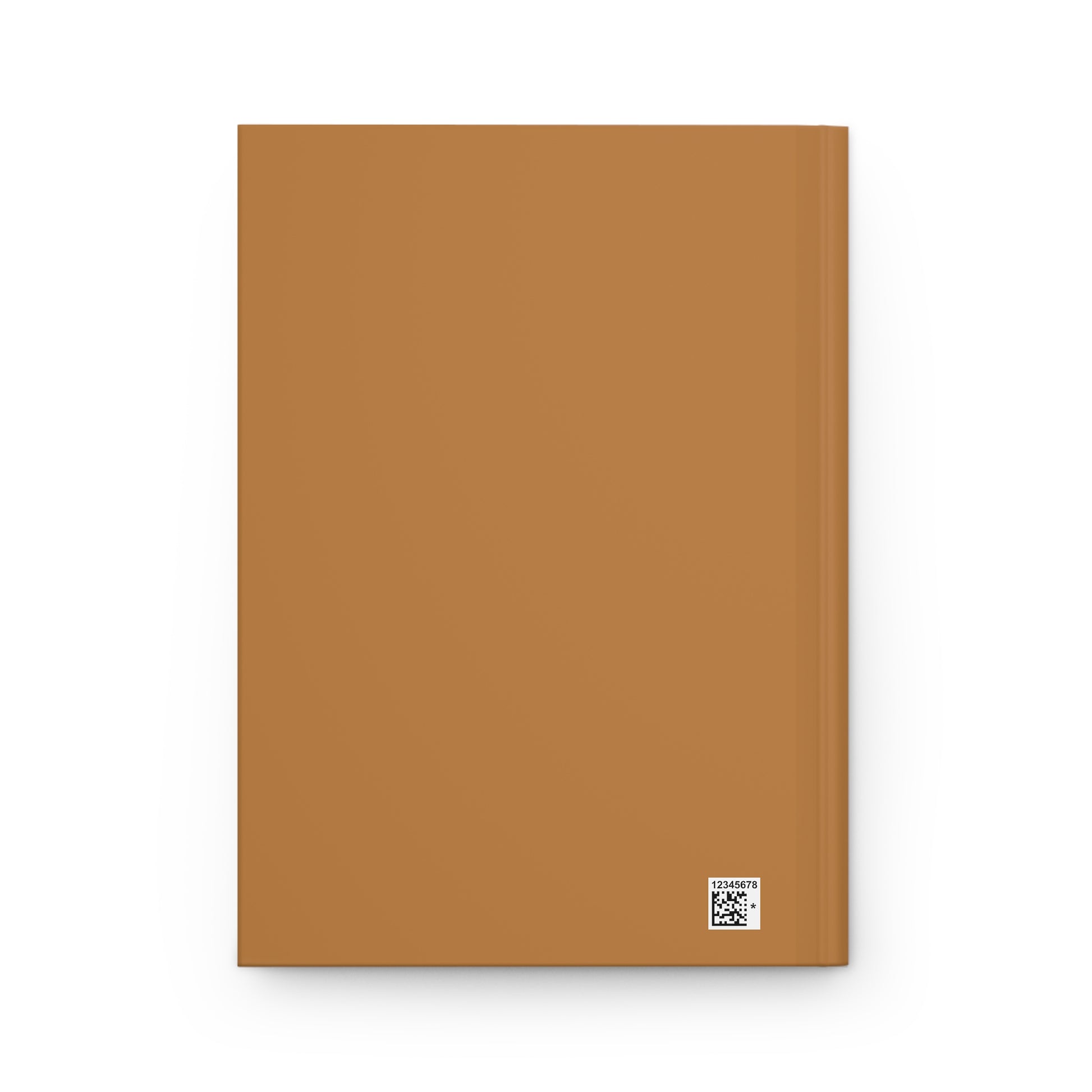 Brown notebook with a QR code on a white background