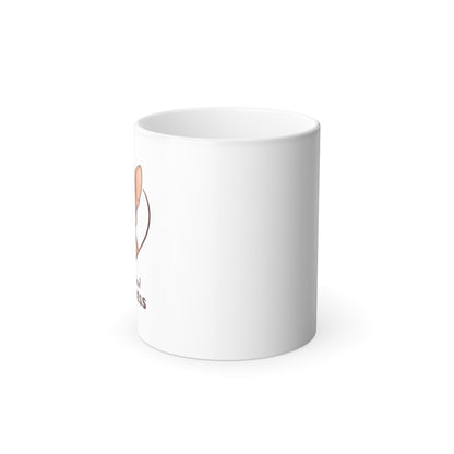 White mug with a small design on a white background