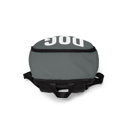 Gray bag with 'DOC' branding on a white background