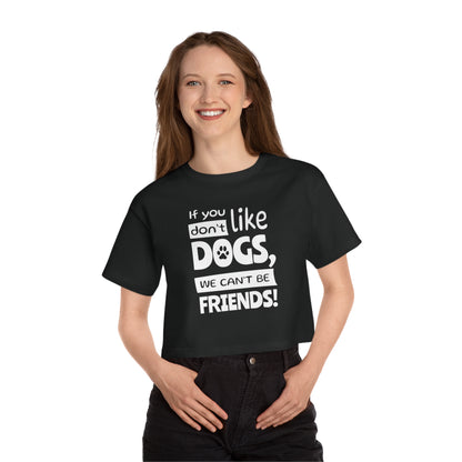 Person wearing a black t-shirt with a humorous text design on a white background