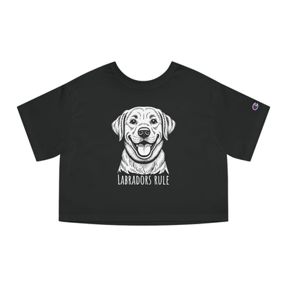 Champion Women's Heritage Cropped T-Shirt Labradors Rule