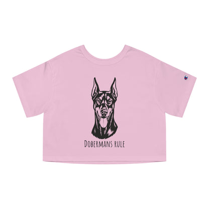 Champion Women's Heritage Cropped T-Shirt Dobermans Rule