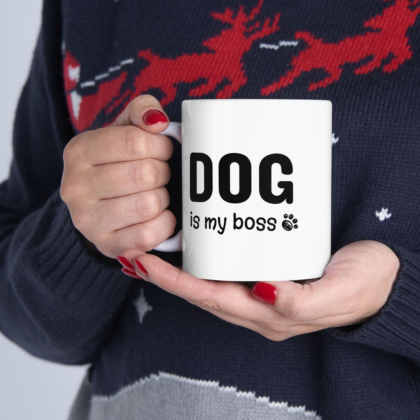 Ceramic Mug, (11oz, 15oz) DOG is my boss