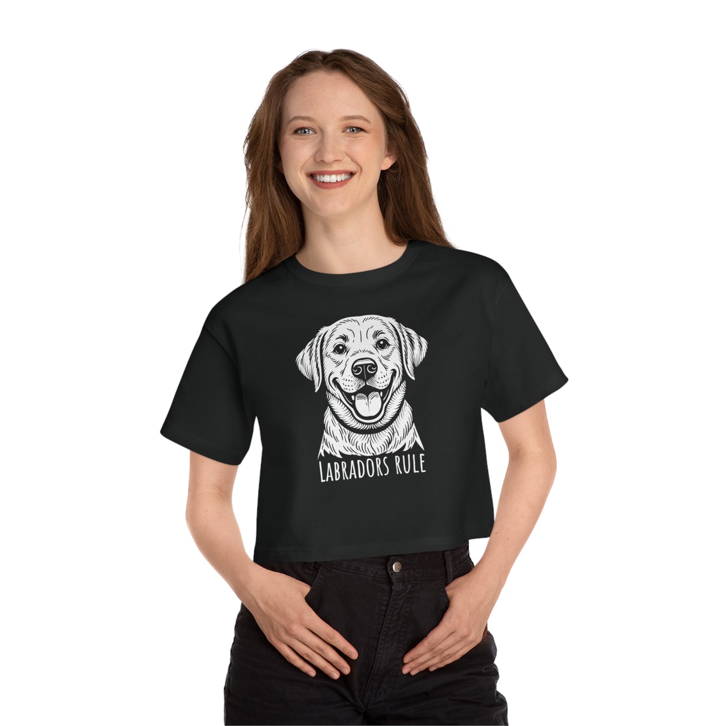 Champion Women's Heritage Cropped T-Shirt Labradors Rule