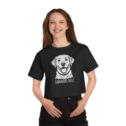 Champion Women's Heritage Cropped T-Shirt Labradors Rule