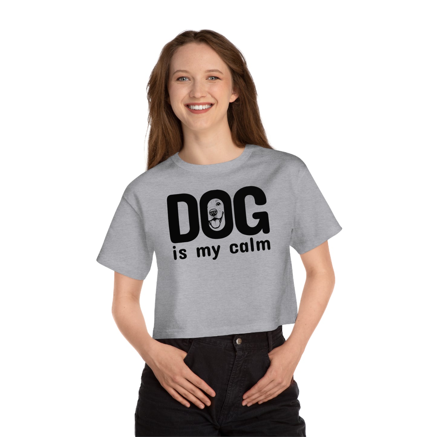 Champion Women's Heritage Cropped T-Shirt Dog is My Calm