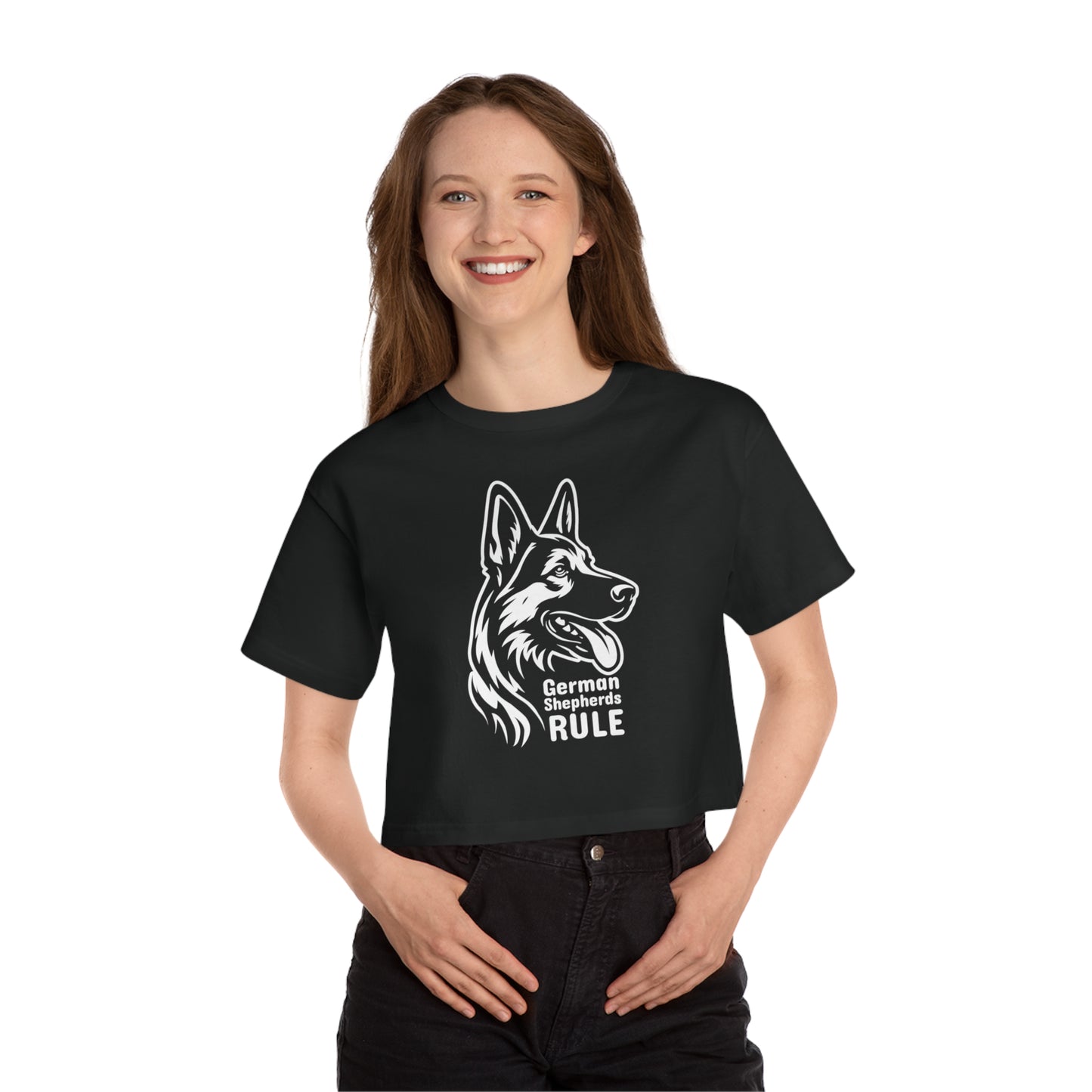 Champion Women's Heritage Cropped T-Shirt German Shepherds Rule