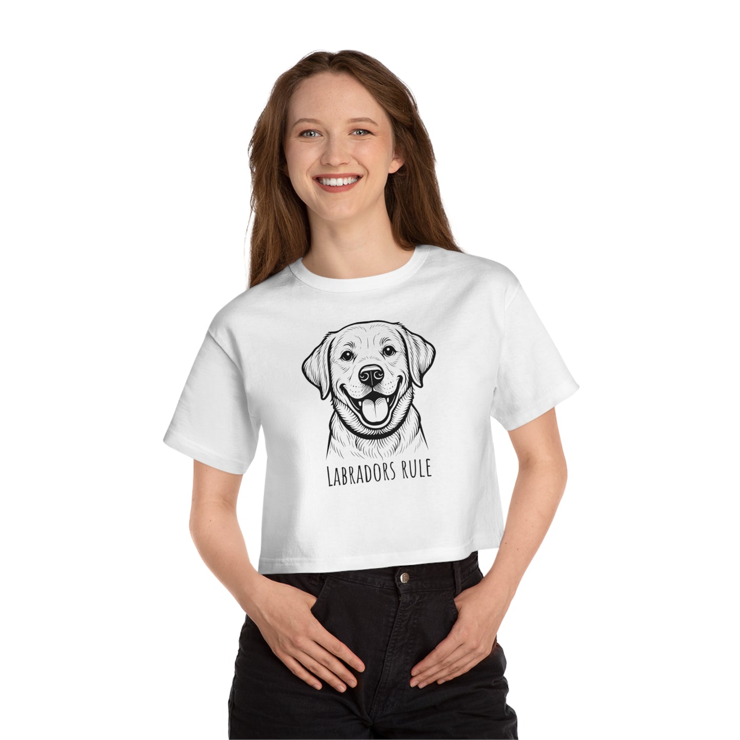 Champion Women's Heritage Cropped T-Shirt Labradors Rule