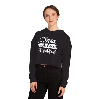 Person wearing a black hoodie with white text on a white background