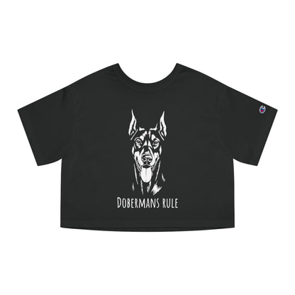 Champion Women's Heritage Cropped T-Shirt Dobermans Rule