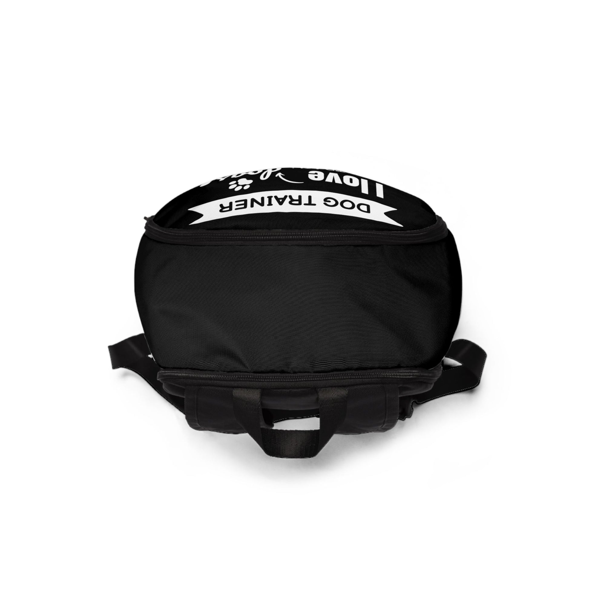 Black dog training bag with visible branding on a white background