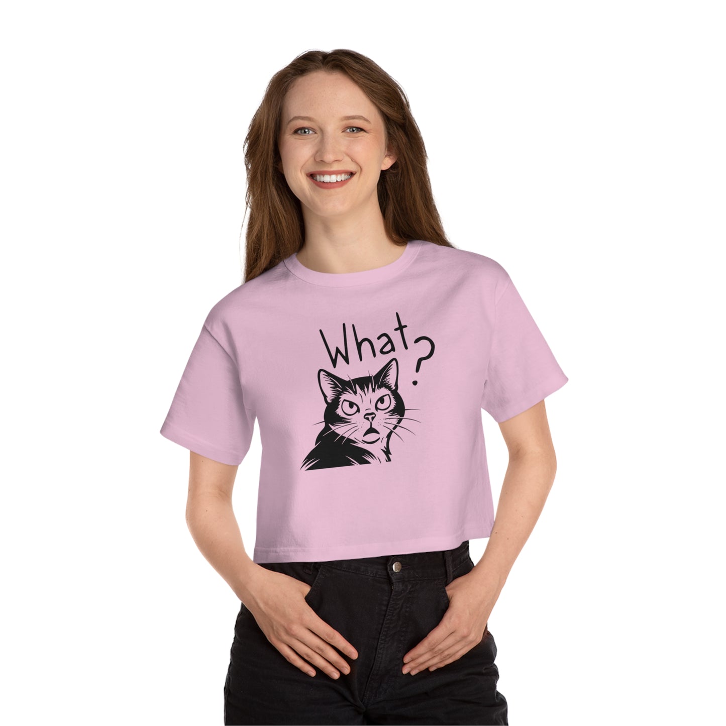 Champion Women's Heritage Cropped T-Shirt What?