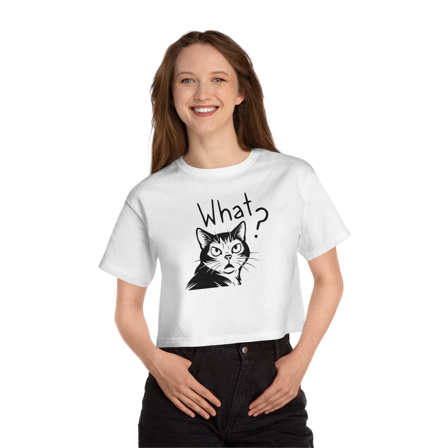 Champion Women's Heritage Cropped T-Shirt What?