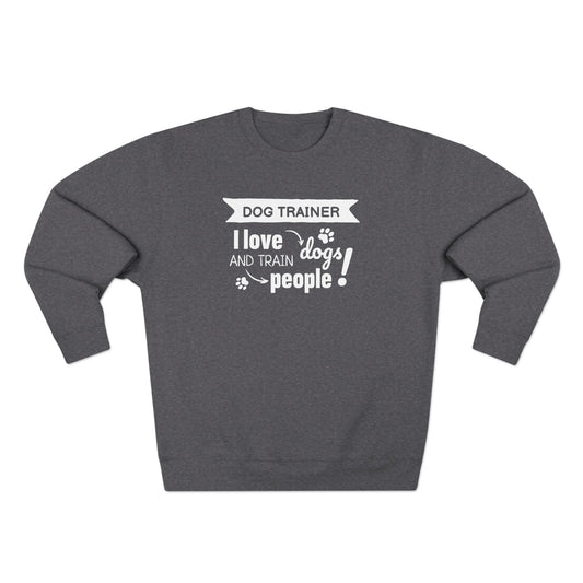 Gray sweatshirt with white text on a white background