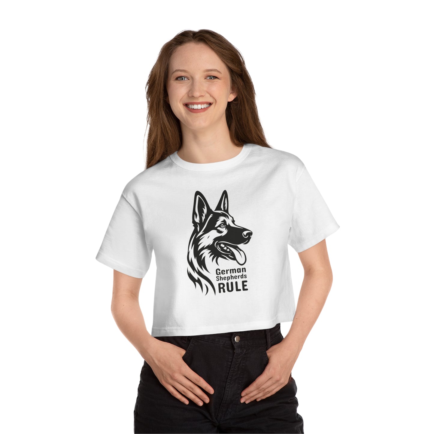 Champion Women's Heritage Cropped T-Shirt German Shepherds Rule