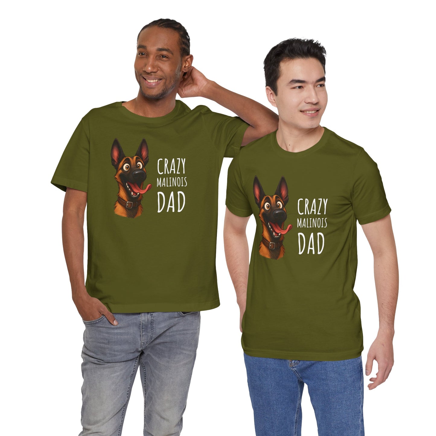 Unisex Jersey Short Sleeve Tee Crazy Malinois Dad