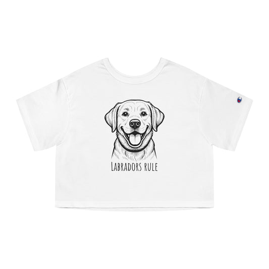 Champion Women's Heritage Cropped T-Shirt Labradors Rule