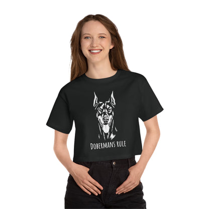 Champion Women's Heritage Cropped T-Shirt Dobermans Rule